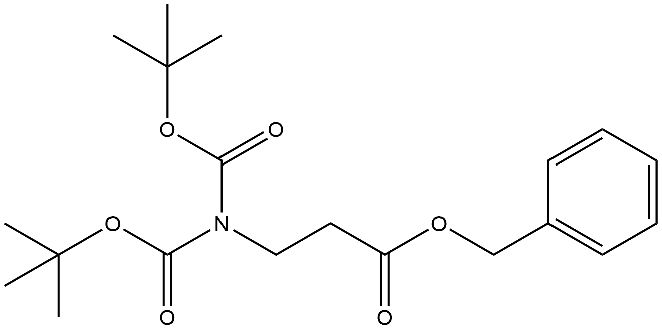 β-Alanine, N,N-bis[(1,1-dimethylethoxy)carbonyl]-, phenylmethyl ester 结构式