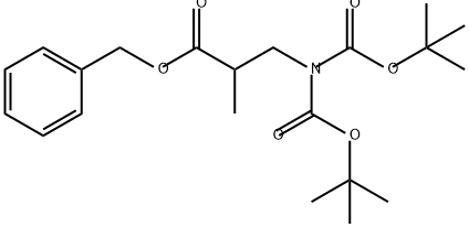 Propanoic acid, 3-[bis[(1,1-dimethylethoxy)carbonyl]amino]-2-methyl-, phenylmethyl ester 结构式