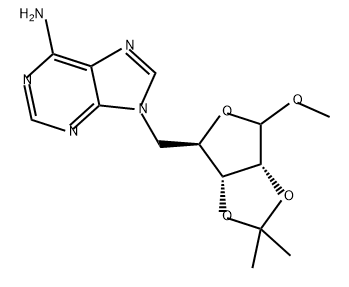 D-Ribofuranoside, methyl 5-(6-amino-9H-purin-9-yl)-5-deoxy-2,3-O-(1-methylethylidene)- 结构式