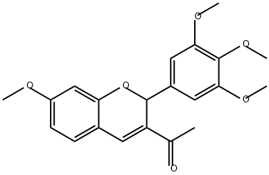 Ethanone, 1-[7-methoxy-2-(3,4,5-trimethoxyphenyl)-2H-1-benzopyran-3-yl]- 结构式