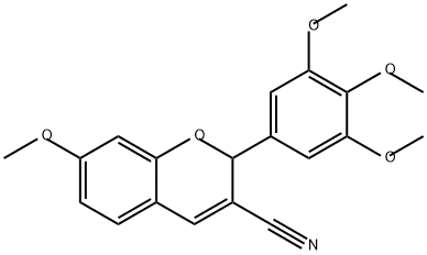 2H-1-Benzopyran-3-carbonitrile, 7-methoxy-2-(3,4,5-trimethoxyphenyl)- 结构式