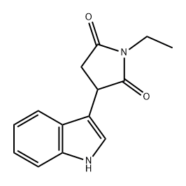 2,5-Pyrrolidinedione, 1-ethyl-3-(1H-indol-3-yl)- 结构式