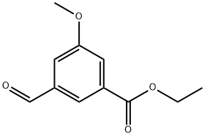 Benzoic acid, 3-formyl-5-methoxy-, ethyl ester 结构式