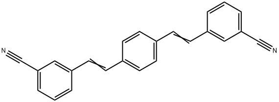 3,3'-(1,4-亚苯基二-2,1-乙烯二基)二(苯腈) 结构式