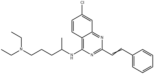 N4-(7-Chloro-2-styrylquinazolin-4-yl)-N1,N1-diethylpentane-1,4-diamine 结构式