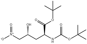L-Norvaline, N-[(1,1-dimethylethoxy)carbonyl]-4-hydroxy-5-nitro-, 1,1-dimethylethyl ester, (4R)- 结构式