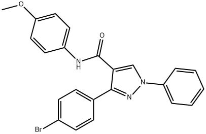 1H-Pyrazole-4-carboxamide, 3-(4-bromophenyl)-N-(4-methoxyphenyl)-1-phenyl- 结构式