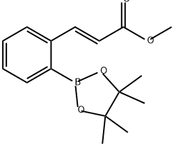 (E)-3-(2-(4,4,5,5-四甲基-1,3,2-二氧硼杂环戊烷-2-基)苯基)丙烯酸甲酯 结构式