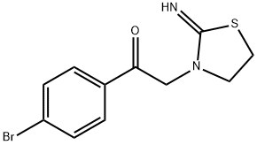 Ethanone, 1-(4-bromophenyl)-2-(2-imino-3-thiazolidinyl)- 结构式