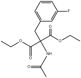 Propanedioic acid, 2-(acetylamino)-2-[(3-fluorophenyl)methyl]-, 1,3-diethyl ester 结构式