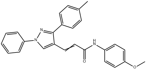 2-Propenamide, N-(4-methoxyphenyl)-3-[3-(4-methylphenyl)-1-phenyl-1H-pyrazol-4-yl]- 结构式