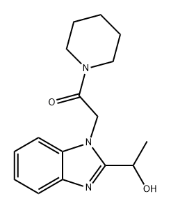 2-(2-(1-羟乙基)-1H-苯并[D]咪唑-1-基)-1-(哌啶-1-基)乙酮 结构式