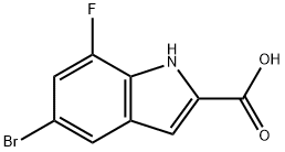 5-bromo-7-fluoro-1H-indole-2-carboxylic acid 结构式