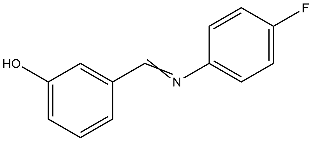 (E)-3-[[(4-氟苯基)亚氨基]甲基]苯酚 结构式