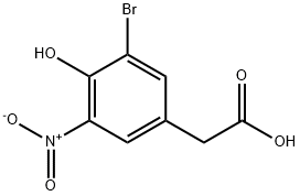 (3-Bromo-4-hydroxy-5-nitrophenyl)acetic acid 结构式