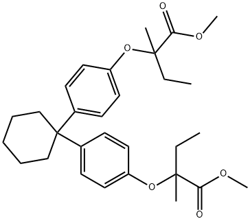 methyl 2-[4-(1-{4-[(1-methoxy-2-methyl-1-oxobutan-2-yl)oxy]phenyl}cyclohexyl)phenoxy]-2-methylbutanoate 结构式