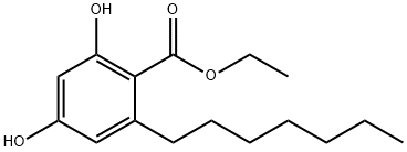 2,4-二羟基,6-庚烷基苯甲酸乙酯 结构式
