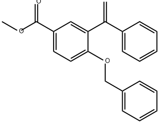 Benzoic acid, 3-(1-phenylethenyl)-4-(phenylmethoxy)-, methyl ester 结构式