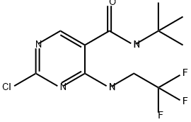 2-氯-4-三氟甲基氨基-5-嘧啶叔丁酰胺 结构式