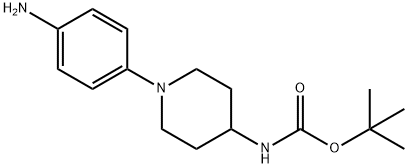 叔丁基(1-(4-氨基苯基)哌啶 -4-基)氨基甲酸酯 结构式