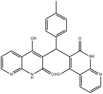 1,8-Naphthyridin-2(1H)-one,3,3-[(4-methylphenyl)methylene]bis[4-hydroxy-(9CI) 结构式