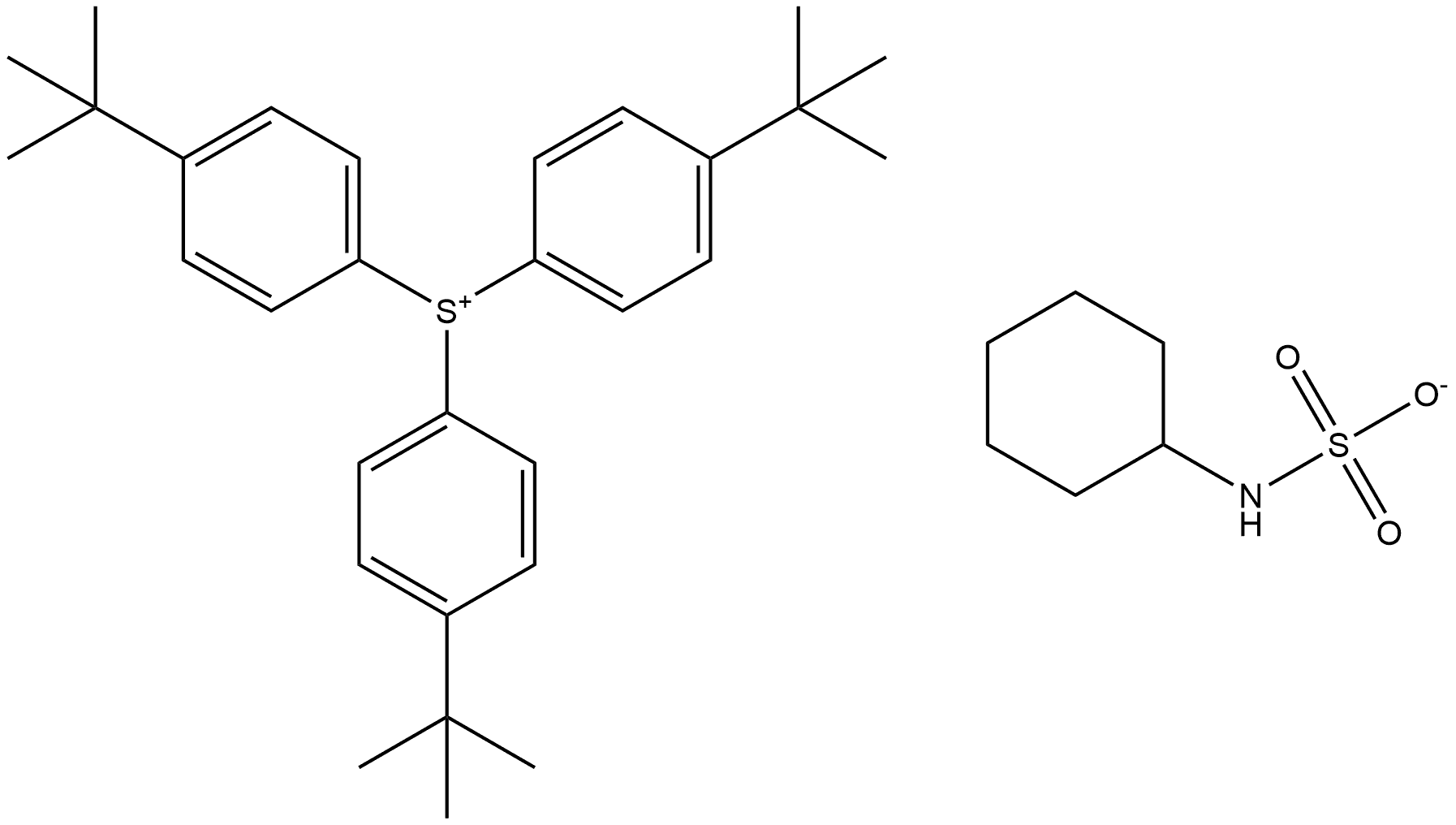 tris(4-(tert-butyl)phenyl)sulfonium cyclohexylsulfamate 结构式