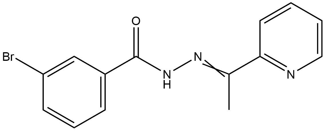 3-溴-N'-(1-(吡啶-2-基)亚乙基)苯甲酰肼 结构式