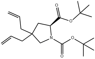 1,2-Pyrrolidinedicarboxylic acid, 4,4-di-2-propen-1-yl-, 1,2-bis(1,1-dimethylethyl) ester, (2S)- 结构式