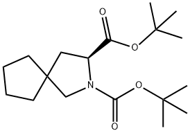 (S)-di-tert-butyl2-azaspiro[4.4]nonane-2,3-dicarboxylate 结构式