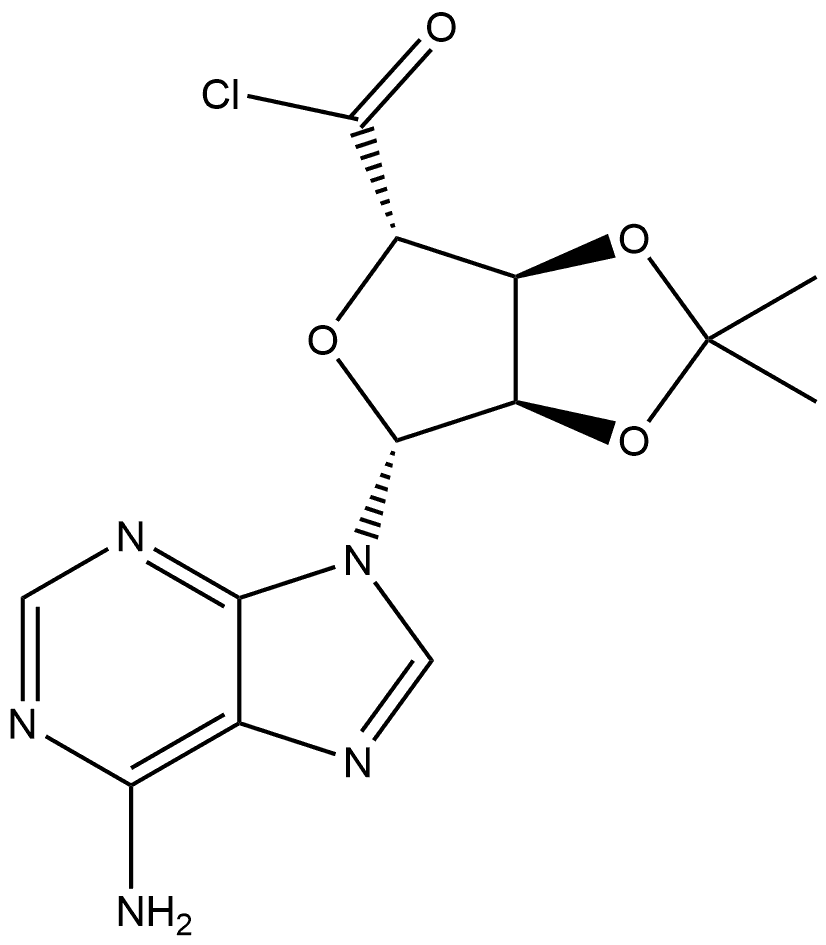 β-D-Ribofuranuronoyl chloride, 1-(6-amino-9H-purin-9-yl)-1-deoxy-2,3-O-(1-methylethylidene)- (9CI) 结构式