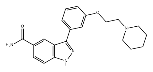 1H-Indazole-5-carboxamide, 3-[3-[2-(1-piperidinyl)ethoxy]phenyl]- 结构式