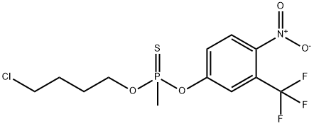 Phosphonothioic acid, methyl-, O-(4-chlorobutyl) O-[4-nitro-3-(trifluoromethyl)phenyl] ester (9CI) 结构式