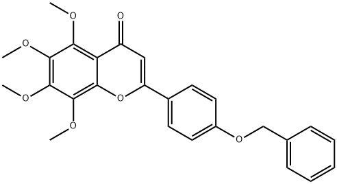 4H-1-Benzopyran-4-one, 5,6,7,8-tetramethoxy-2-[4-(phenylmethoxy)phenyl]- 结构式