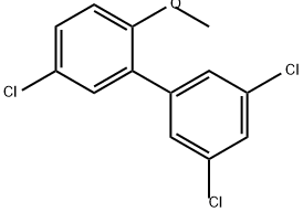 1,1'-Biphenyl, 3',5,5'-trichloro-2-methoxy- 结构式