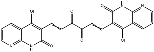 1,5-Hexadiene-3,4-dione,1,6-bis(1,2-dihydro-4-hydroxy-2-oxo-1,8-naphthyridin-3-yl)-(9CI) 结构式