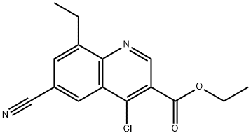 4-氯-6-氰基-8-乙基-3-喹啉羧酸乙酯 结构式