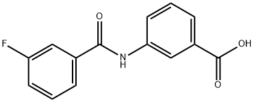 Benzoic acid, 3-[(3-fluorobenzoyl)amino]- 结构式