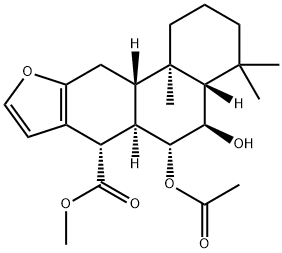 Methyl 7alpha-acetoxy-6beta-hydroxyvouacapan-17beta-oate 结构式