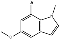 7-溴-5-甲氧基-1-甲基-1H-吲哚 结构式