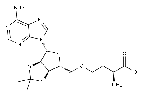Adenosine, 5'-S-[(3S)-3-amino-3-carboxypropyl]-2',3'-O-(1-methylethylidene)-5'-thio- (9CI) 结构式