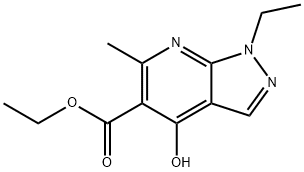 1H-Pyrazolo[3,4-b]pyridine-5-carboxylic acid, 1-ethyl-4-hydroxy-6-methyl-, ethyl ester 结构式