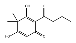 2,5-Cyclohexadien-1-one, 3,5-dihydroxy-4,4-dimethyl-2-(1-oxobutyl)- 结构式