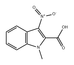 1-甲基-3-硝基-1H-吲哚-2-甲酸 结构式