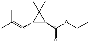 Cyclopropanecarboxylic acid, 2,2-dimethyl-3-(2-methyl-1-propen-1-yl)-, ethyl ester, (1R,3S)- 结构式