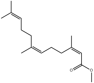 2,6,10-Dodecatrienoic acid, 3,7,11-trimethyl-, methyl ester, (2Z,6Z)- 结构式