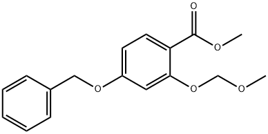 Benzoic acid, 2-(methoxymethoxy)-4-(phenylmethoxy)-, methyl ester 结构式