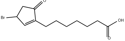 1-Cyclopentene-1-heptanoic acid, 3-bromo-5-oxo- 结构式