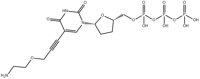 Uridine 5'-(tetrahydrogen triphosphate), 5-[3-(2-aminoethoxy)-1-propyn-1-yl]-2',3'-dideoxy- 结构式