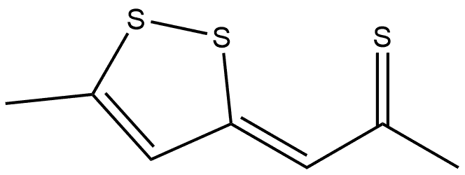 2-Propanethione, 1-(5-methyl-3H-1,2-dithiol-3-ylidene)-, (Z)- (9CI) 结构式