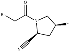 2-Pyrrolidinecarbonitrile, 1-(2-bromoacetyl)-4-fluoro-, (2S,4S)- 结构式